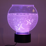 3D Fish Tank LED Night Light 7 Colors Changing Touch Switch Table Lamp Xmas Gift