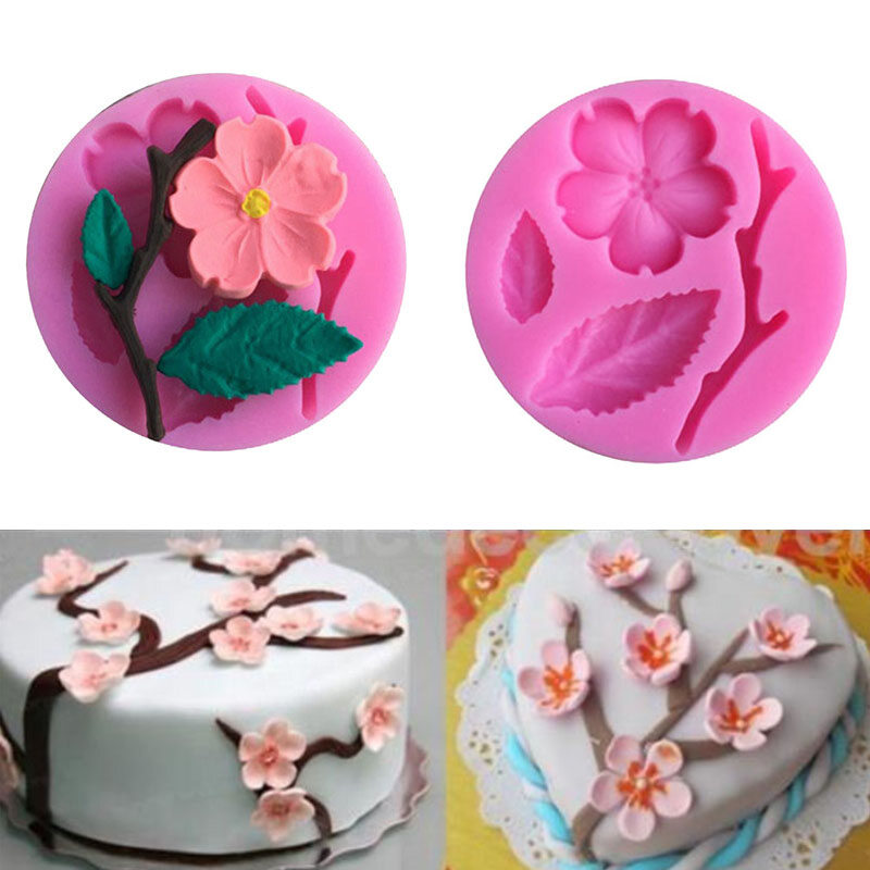 3d Food Grade Silicone Mold Peach Blossom Cake Decorating Tool Chocolate Candy Jello Baking Moldes De Silicona Para Reposteria Pink Lazada