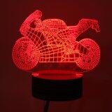 3D Motorcycle LED Table Lamp Visual Night Lights Wooden Base Remote Control Gift