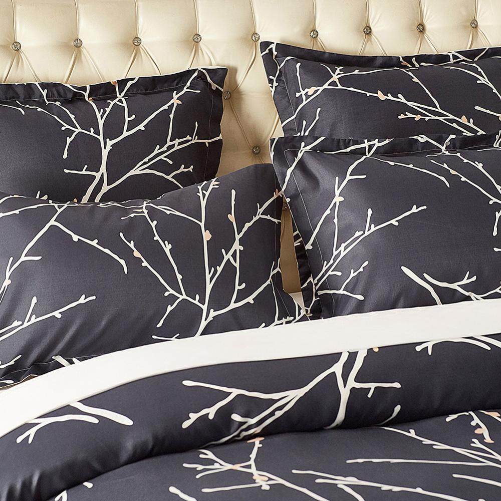 3Pcs Printing Sanding Duvet Cover Soft Bedding Set Pillow Cases #Queen Size - intl