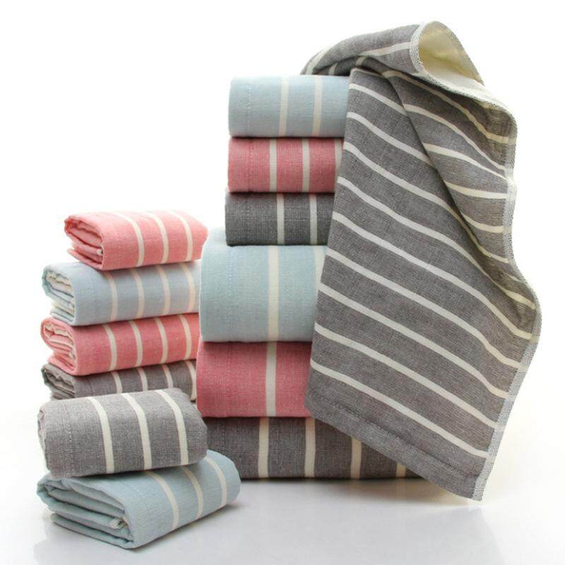 3pcs/set Cotton Bath Towels Set Fast Drying Face Towels Bath Towel Hand Towel for Home Hotel Bathroom High Absorbent Antibacterial Home Textile - intl