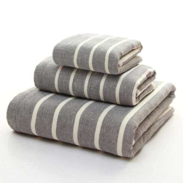 3pcs/set Cotton Bath Towels Set Fast Drying Face Towels Bath Towel Hand Towel for Home Hotel Bathroom High Absorbent Antibacterial Home Textile - intl