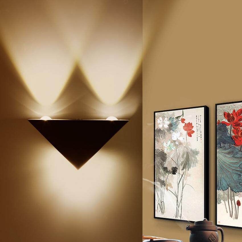 3W LED Aluminum Triangle Wall Lamp Modern Home Light Decor Lamps (Warm White) - intl