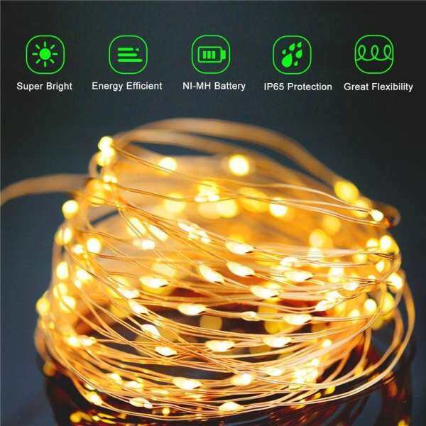 4 gói Chạy Bằng Năng Lượng Mặt Trời Dây Đèn 200 LED Dây Đồng Đèn 72ft 8 Chế Độ Đầy Sao Đèn Chống Nước IP65 Cổ Tích Christams đèn trang trí Ngoài Trời Cưới Nhà Hóa Trang Halloween (Trắng Ấm)