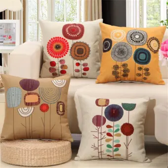 4 Packs 1set Decorative Cushion Covers Sofa Pillowcase Cotton Covers Sofa Pillowcase Cotton