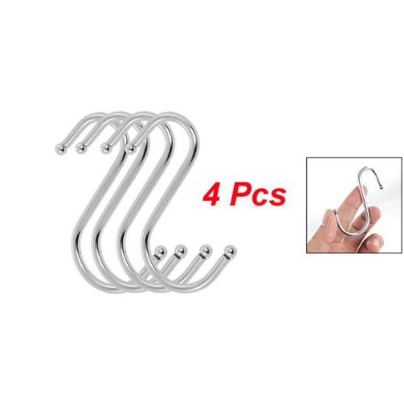 4 Pcs Scarf Apparel Punch Cup Bowl S Shaped Metal Hooks Hangers (Intl)
