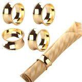 4 Pcs Stainless Steel Napkin Rings for Dinners Parties Weddings Hotel Supplies Diameter 4.5 cm Gold