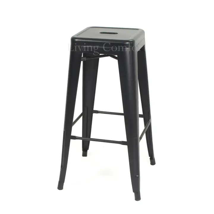 4 Pcs Tolix Metal Bar Stool Black Lazada 4 Pcs Tolix Metal Bar Stool Black