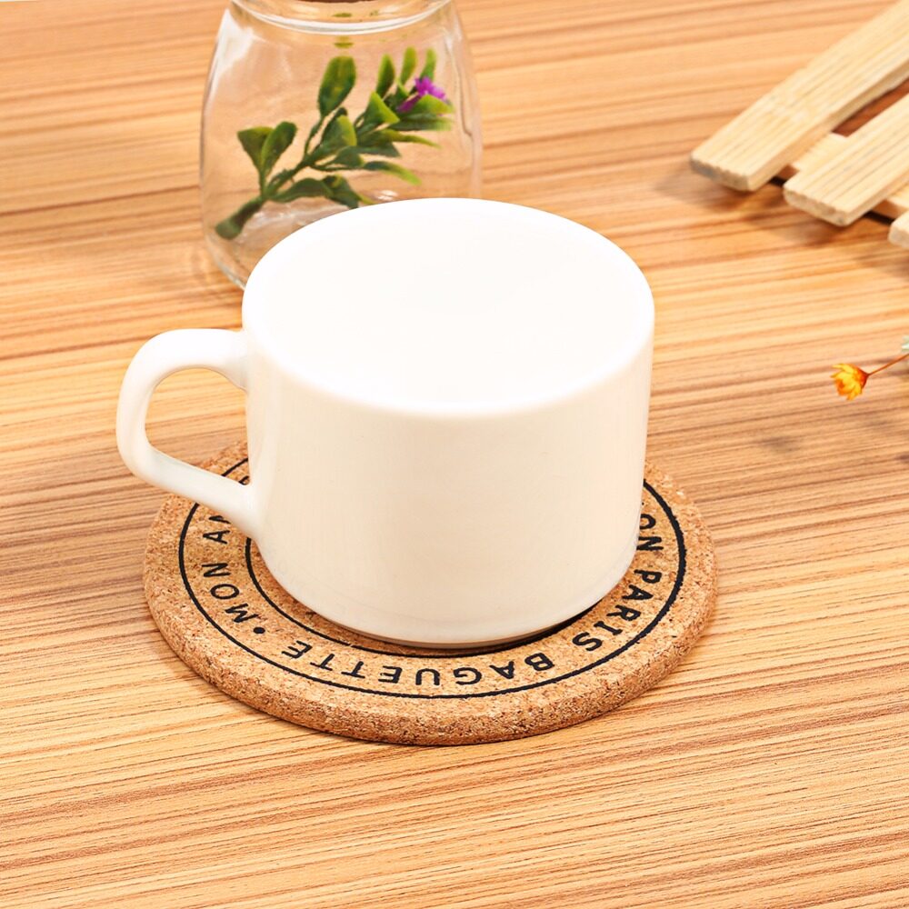 4 pcs/Set Cup Mat Retro Style Cork Drink Coaster Coffee Cup Tea Pad Placemat Table Decoration - intl