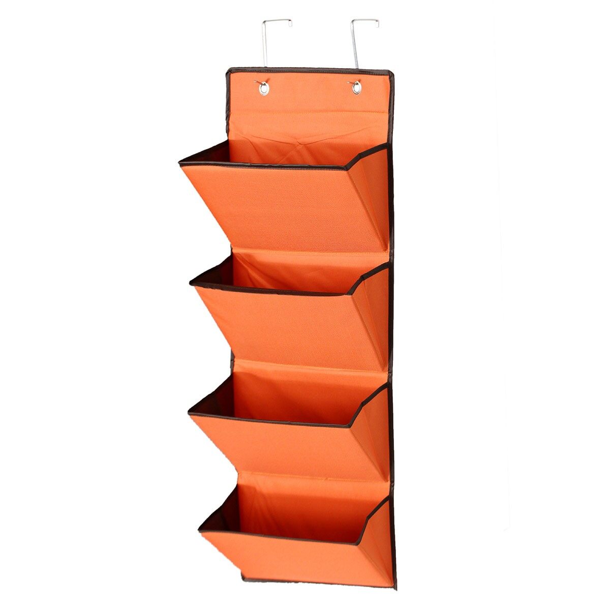 4 Tier Oxford 600D Wall Door Hanging Organiser Storage Rack Bag Clothes Wardobe Orange - intl