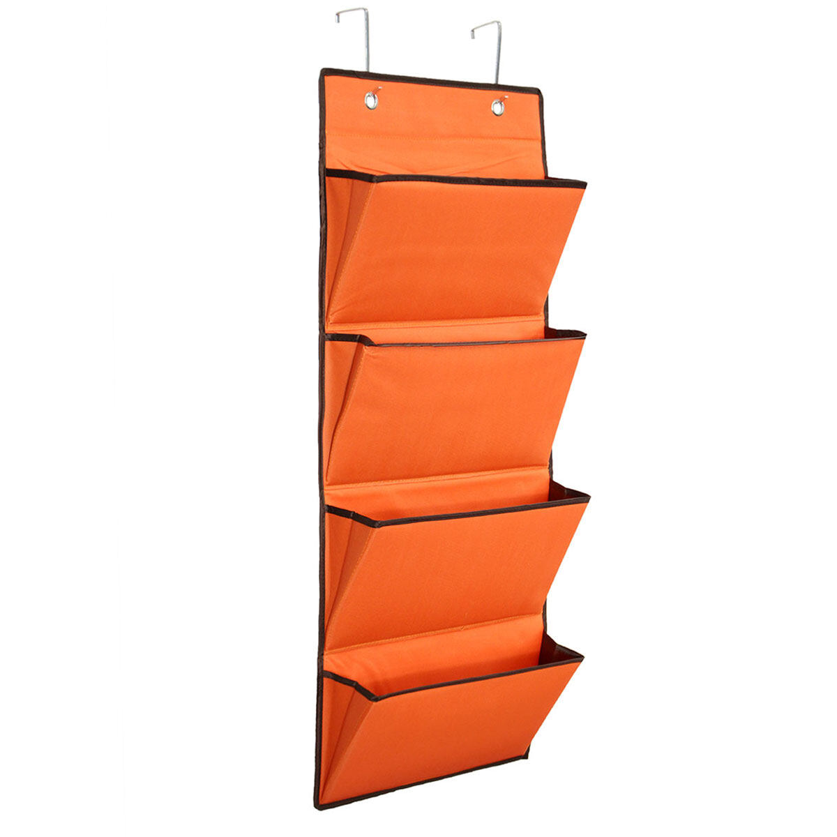 4 Tier Oxford 600D Wall Door Hanging Organiser Storage Rack Bag Clothes Wardobe Orange - intl