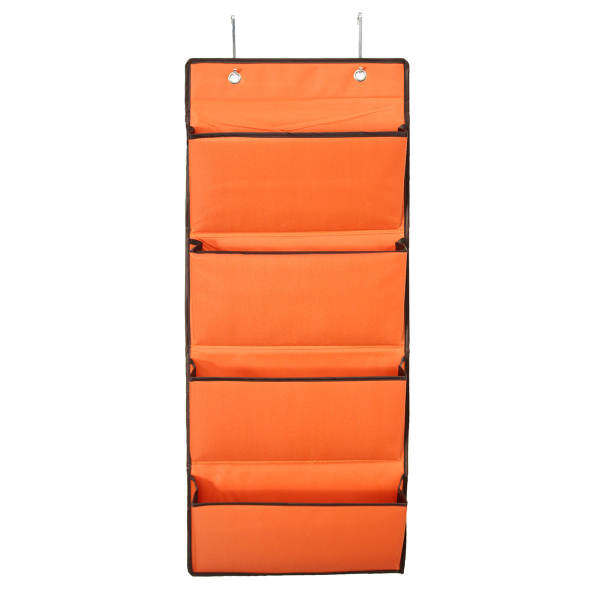 4 Tier Oxford 600D Wall Door Hanging Organiser Storage Rack Bag Clothes Wardobe Orange - intl