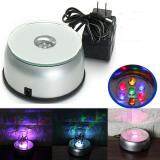4'' Unique Rotating Crystal Display Base Stand 7 LED White Light + AC Adapter