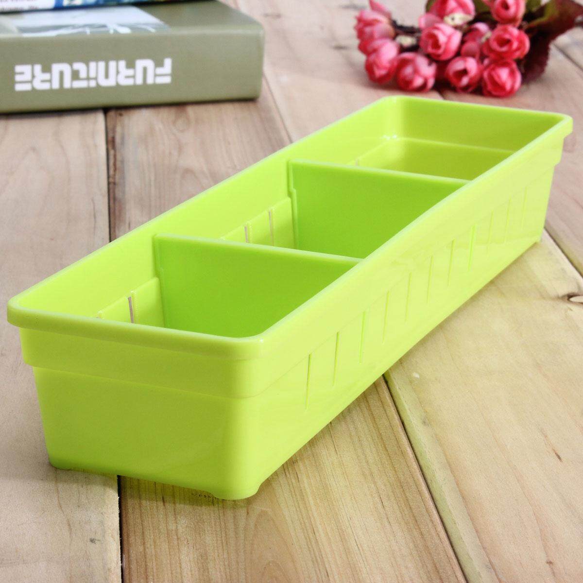 4 Pcs Lemari Laci Sendok Garpu Organizer Kotak Penyimpanan Sendok Garpu Bekas Peralatan Dapur Kuning-Intl