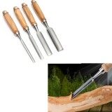 4Pcs Home Carving Set Wood Gouge Chisel Woodworking Tool Tools Handle Hand DIY