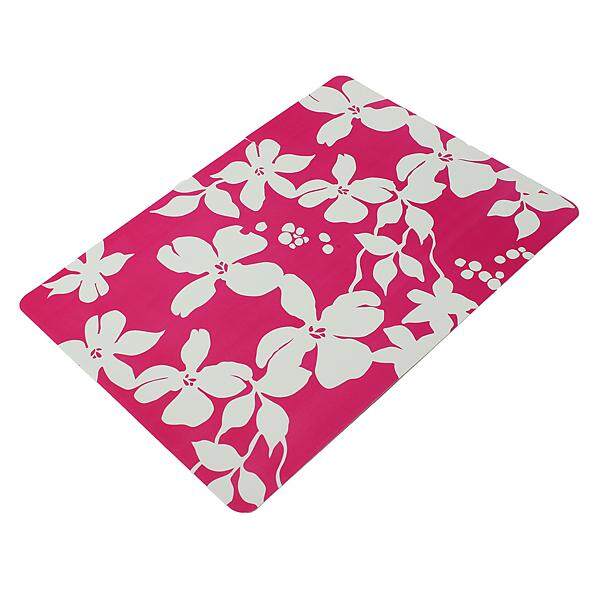 4Pcs White Floral Colorful PVC Table Cup Mats Placemats Floral Print Design Heat - intl