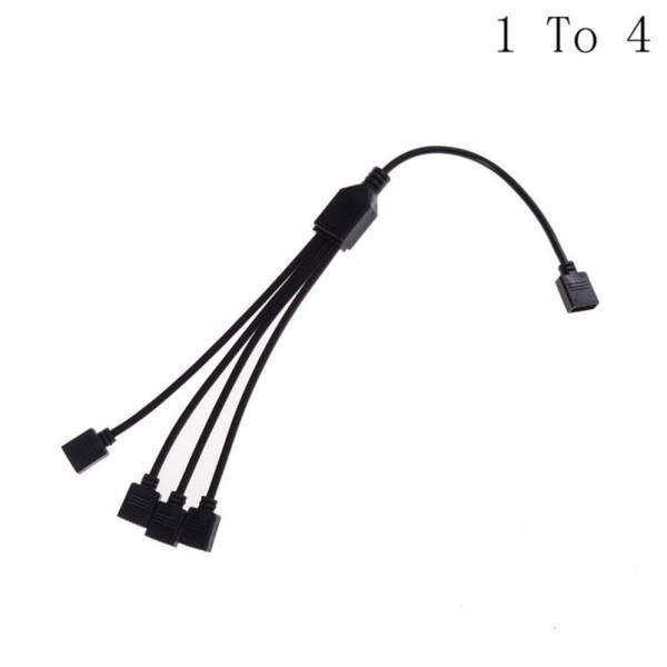 4Pin Female LED Connector Cable Splitter For RGB 3528 5050 Strip Light Black 1 To 4