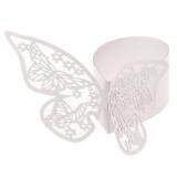 50PCS Butterfly Napkin Ring Paper Holder Table Party Wedding Favors Banquet White - intl