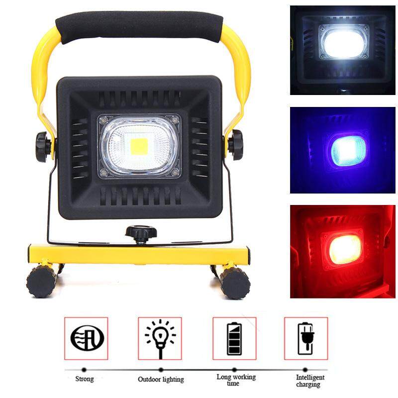 50W LED Portable Rechargeable Flood Light Spot Work Camping Outdoor Lawn Lamp Black - intl