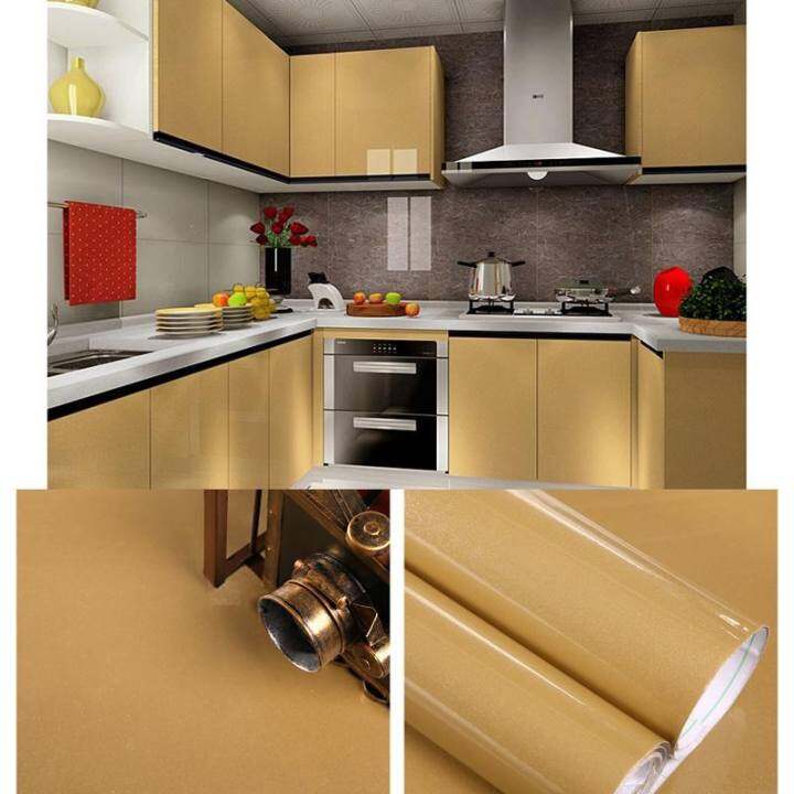 5M Modern Kitchen Cupboard Cabinet Self adhesive Wallpaper Waterproof Vinyl Wall Papers Furniture Wall Stickers PVC DIY Decorative Films