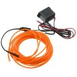 5M Neon Light Glow LED EL Strip Tube Wire Rope Car Party Decor 12V Controller US Orange