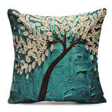 5Pcs 3D Flower Cotton Linen Pillow Case Waist Back Throw Cushion Cover Home Decor - intl