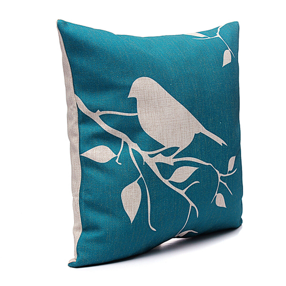 5Pcs Home Decor Vintage Bird Linen Waist Throw Pillow Case Back Cushion Cover Square - intl