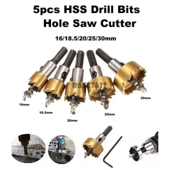 5pcs Hss Hole Opener Saw Cutter Drill Bit 16 18 5 20 25 30mm