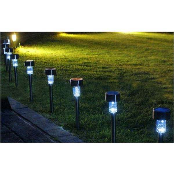 5Pcs Outdoor Garden Stainless Steel LED Solar Landscape Path Lights Yard Lamp White - intl