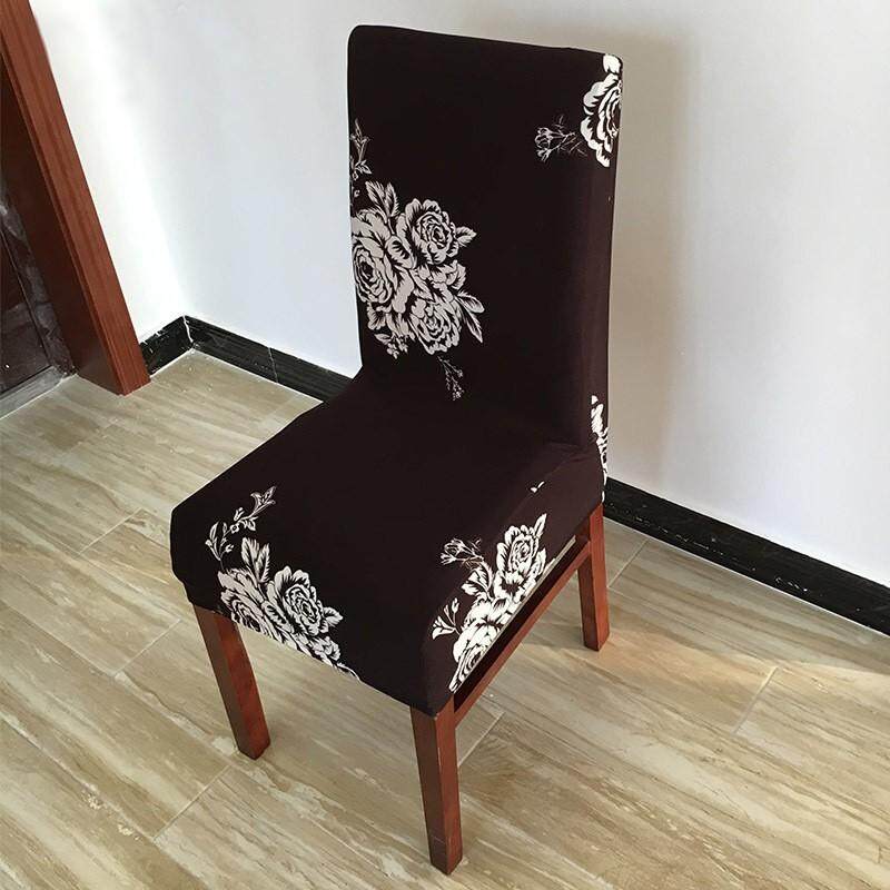 5Pcs Printing flower Spandex Stretch Dining Chair Cover Restaurant For Weddings Banquet Folding Hotel Chair Covering - intl