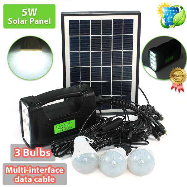 5W 9V Solar Lighting System Solar Panel USB Charger Light Home Garden Outdoor