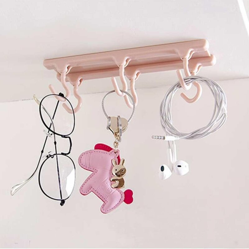 6 Hook Under the Shelf Mug Rack Kitchen Hanging Organizer Rack Mug Storage Holder