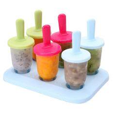 6PCS Colorful Freezer Pop Popsicle Frozen Mold Ice Cream Yogurt Juice Maker - Reusable, BPA Free, DIY Specification:Circular mixed jelly