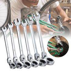 6Pcs Gear Wrench Set Open Spanner Movable Combination Ratcheting Repairing Tool Sliver