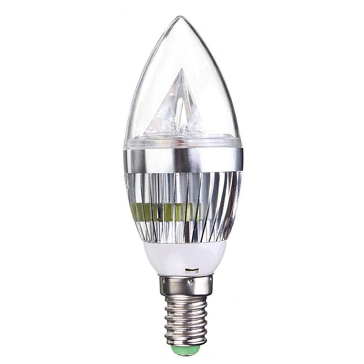 6x E14 4.5W LED Candle Bulbs Warm White Non Dimmable Replace 40W Incandescent Bulb Lamp 550LM 3 SMD Chandeliers Wall Light Silver Shell - intl