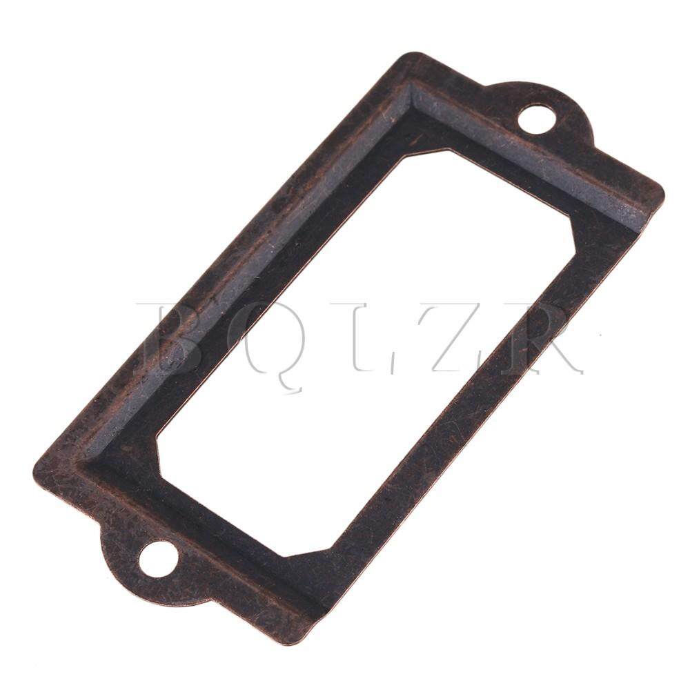 70x33mm Red Bronze Drawer Label Frame Card Set of 100 - intl