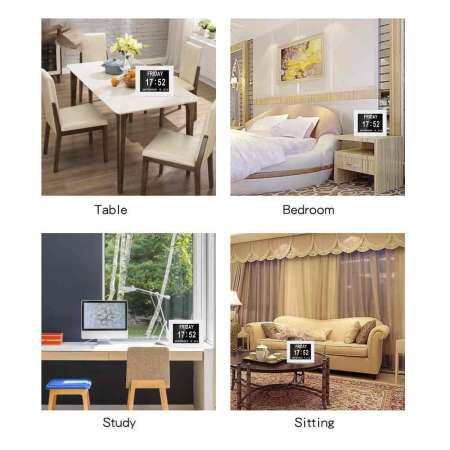 8 inch Digital Photo Frame Electronic Calendar Time Large Font Display - intl