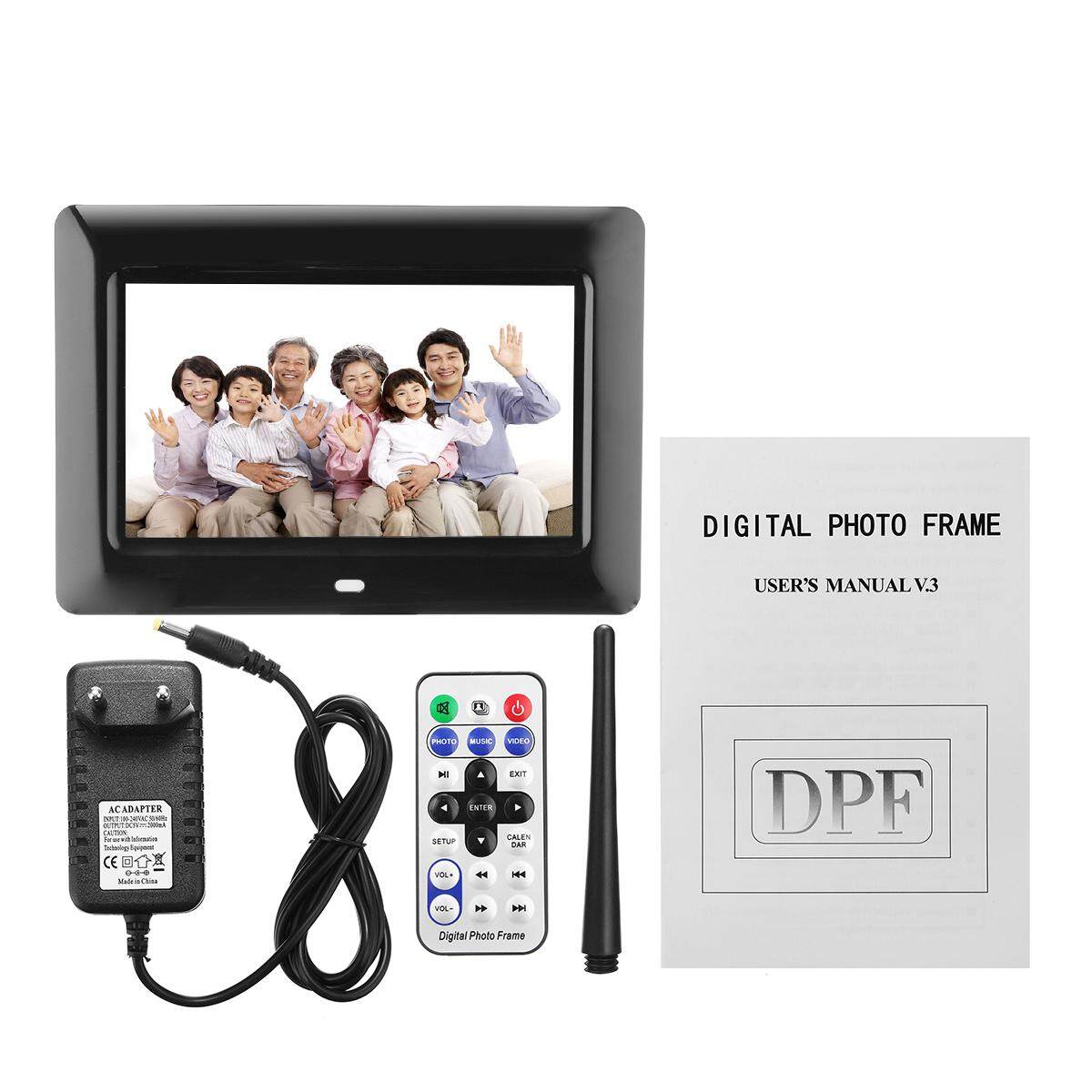 8’’ TFT LCD HD Digital Photo Audio Video Music Clock Frame Auto Player W/ Remote Black EU - intl