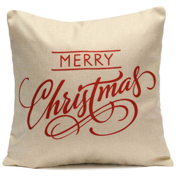 8Pcs Christmas Xmas Cotton Linen Pillow Case Waist Cushion Cover Home Sofa Decor - intl