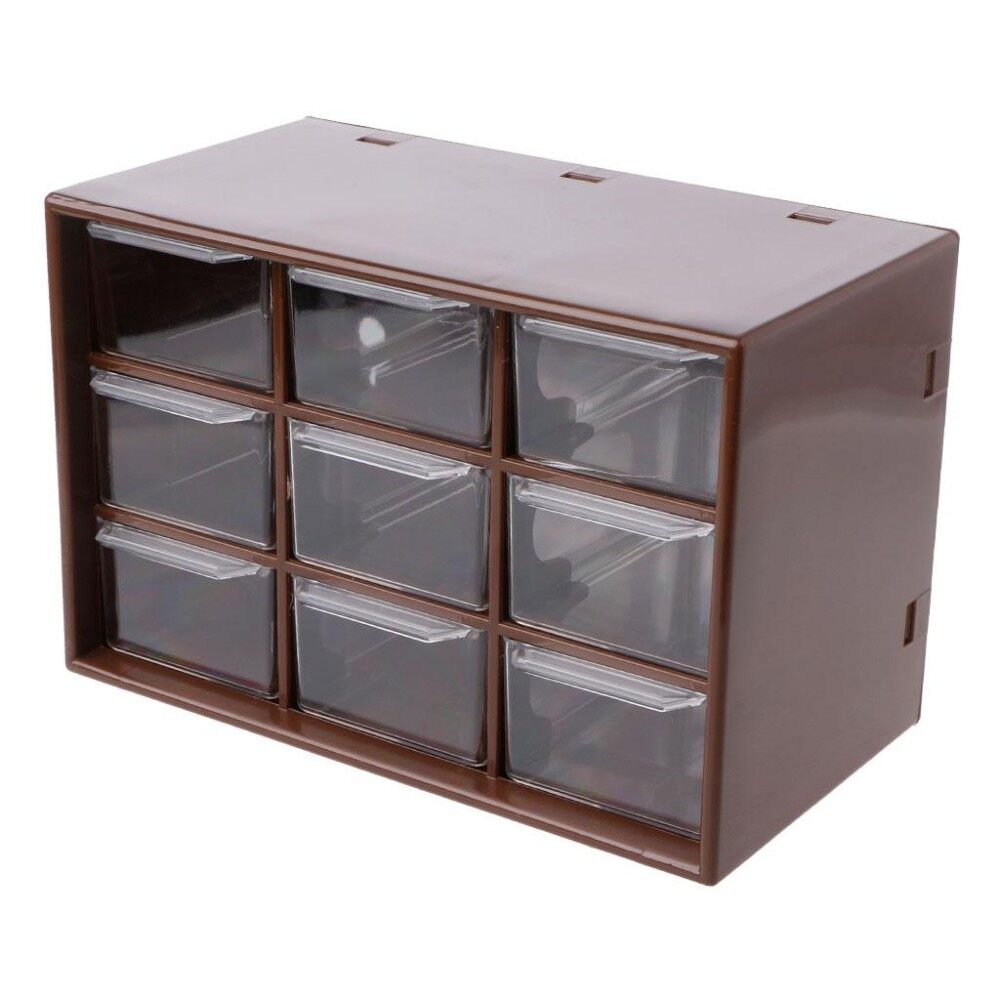 9 Drawer Plastic Storage Cabinet Desktop Makeup Bin Box Jewellery