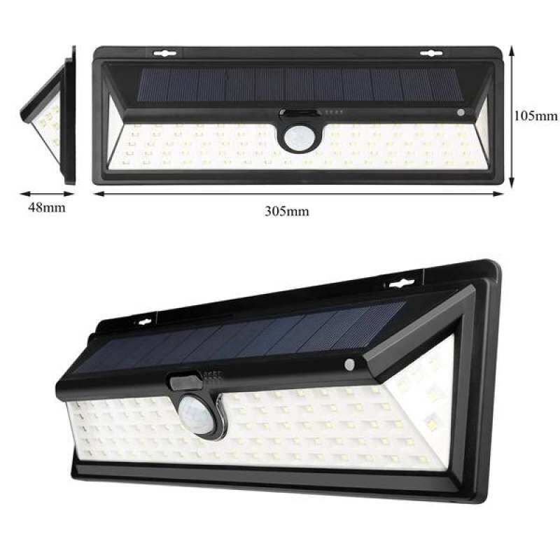 Catwalk 90 LED Solar Power PIR Motion Sensor Wall Light Outdoor Yard Path Garden Lamp