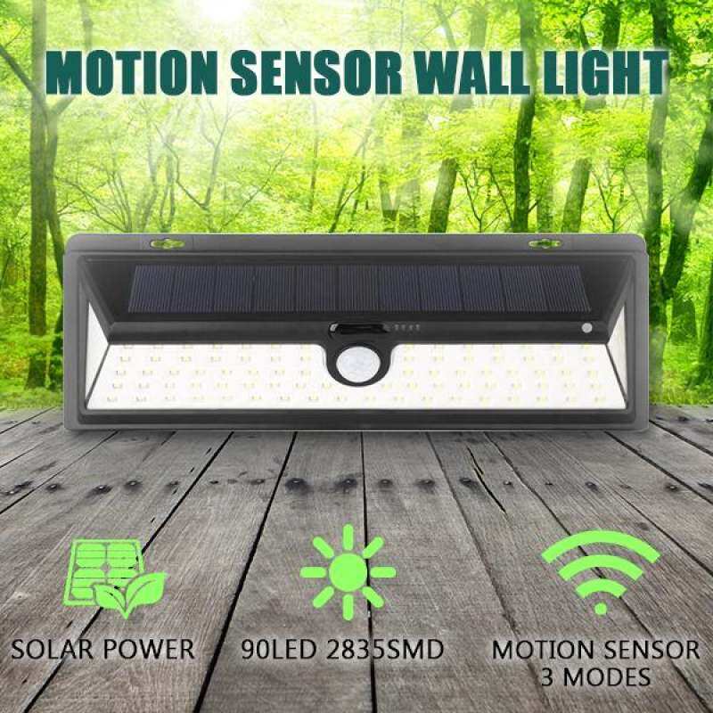 Catwalk 90 LED Solar Power PIR Motion Sensor Wall Light Outdoor Yard Path Garden Lamp