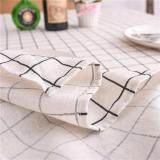 90*90 cm Vải Cotton Tableclothes Hiện Đại Màu Đen Đơn Giản Trắng Kẻ Sọc Bàn Vải Bữa Tiệc Gia Đình Trang Trí Bàn