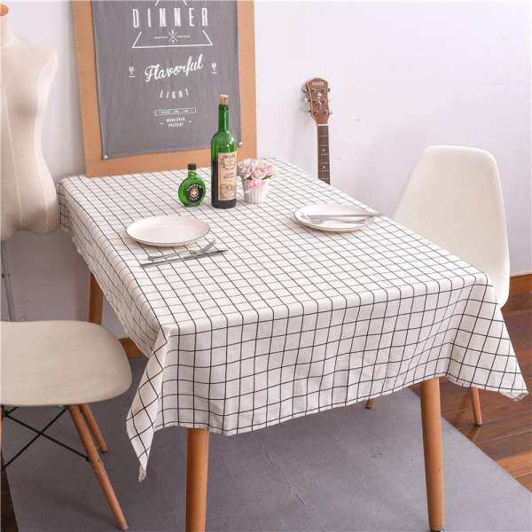 90*90 cm Vải Cotton Tableclothes Hiện Đại Màu Đen Đơn Giản Trắng Kẻ Sọc Bàn Vải Bữa Tiệc Gia Đình Trang Trí Bàn