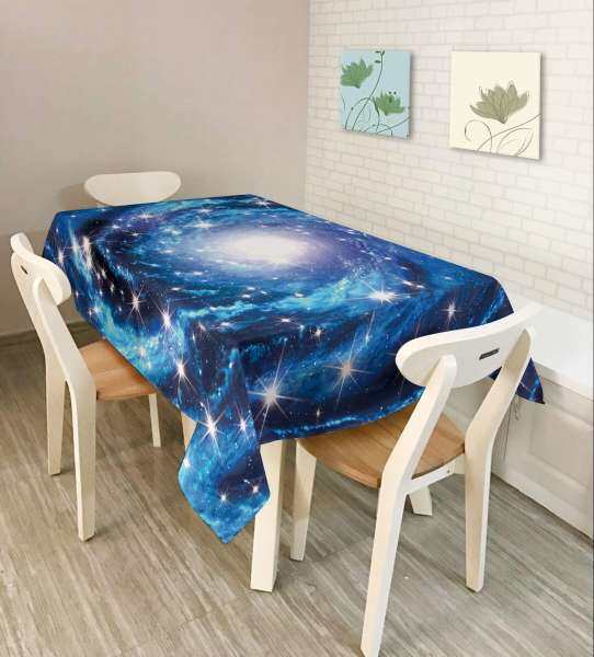 Abstract Star Sky Rectangle Table Cover Cloth Wedding Banquet Party Home Decor - intl