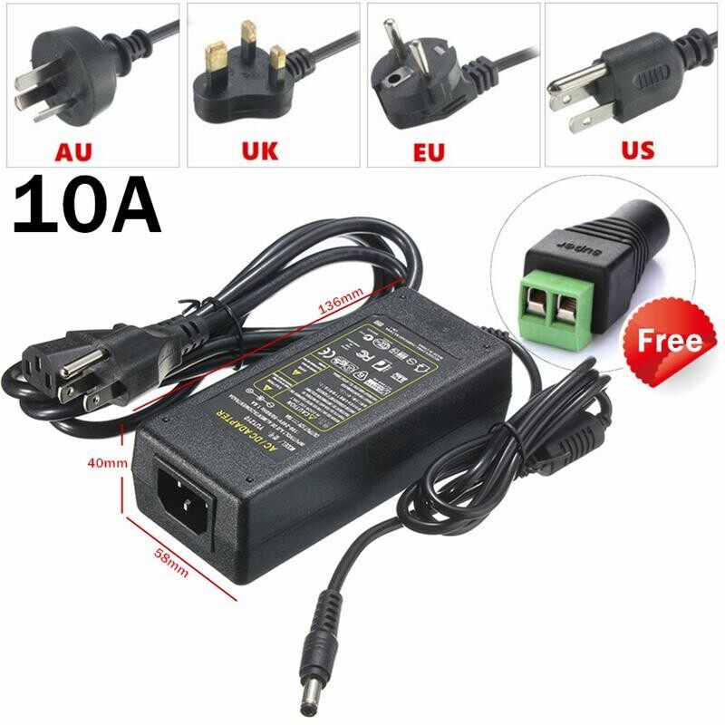 AC 100-240V To DC 12V 2A 3A 4A 5A 6A 7A 8A10A Adapter Power Supply For LED+ Cord US Plug - intl