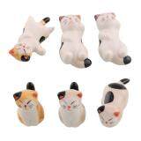 Acelit Set Of Japanese Ceramic Lucky Cat Shaped Chopsticks Spoon Fork Holder