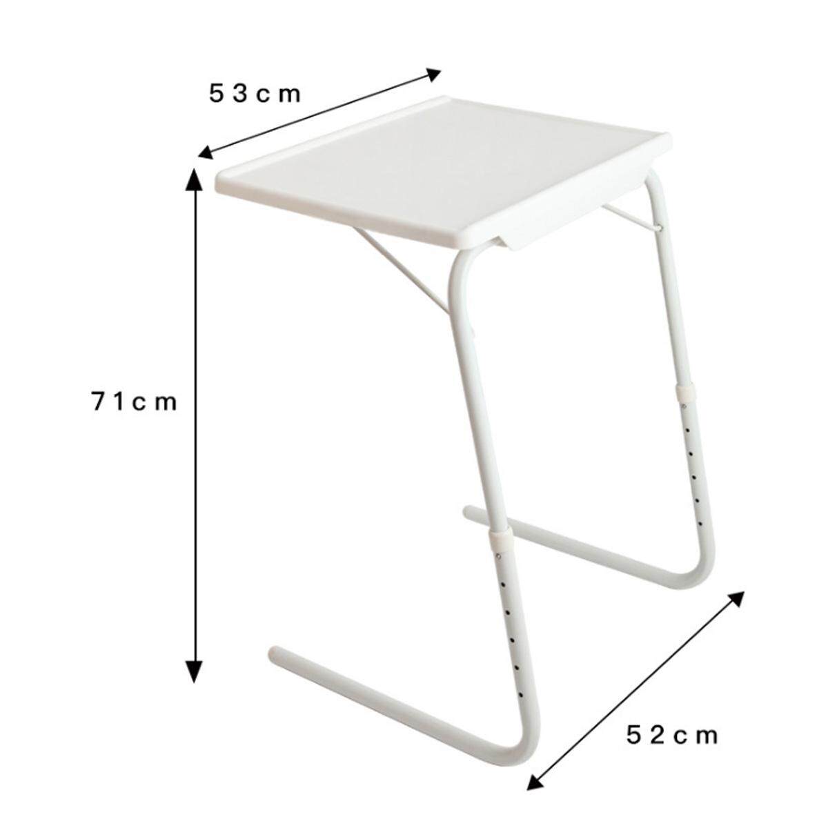 Adjustable Folding Table Dinner Coffee Laptop Table Mate Travelling Tray Tall - intl