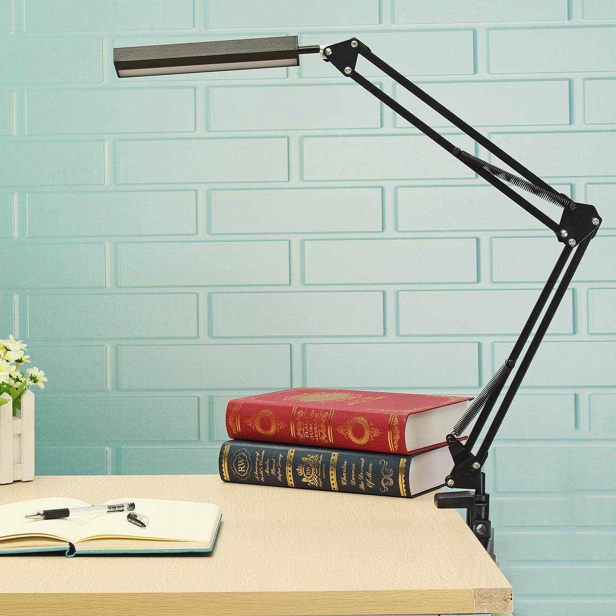 Adjustable Long Arm Desk Lamp Work Reading Clip-on LED Table USB Reading Light Plug In The Device - intl