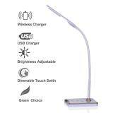 Crystalawaking ALLOYSEED 2 in 1 LED Desk Lamp with Android USB Port (White)